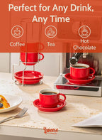 Sweese 8 Ounce Porcelain Stackable Cappuccino Cups - Image 4