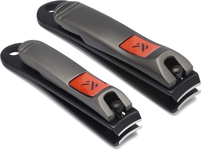 Nail Clipper Set for Men and Women, KLIPP Arched Zinc Alloy Nail Clippers with Built in Fingernail Files on Non-Slip Levers – Trim and Shape Finger and Toe Nails with Travel Nail Care Kit