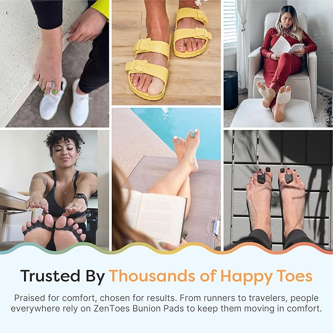 ZenToes Bunion Pads, Adhesive Bunion Cushions for Waterproof Protection, 48 Count