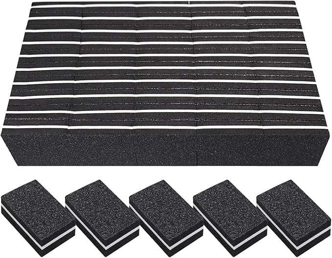 Nail Buffers (50 Pack), Mini Buffer Block Nail File for Acrylic Nails and Natural Nails, 100/180 Grit Nail Buffer Block Bulk Buffing Blocks for Nail Buff Professional Manicure File Blocks Set Black