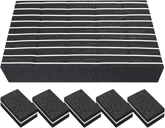 Nail Buffers (50 Pack), Mini Buffer Block Nail File for Acrylic Nails and Natural Nails, 100/180 Grit Nail Buffer Block Bulk Buffing Blocks for Nail Buff Professional Manicure File Blocks Set Black