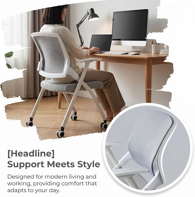 2 Pack Folding Office Chair - Image 7