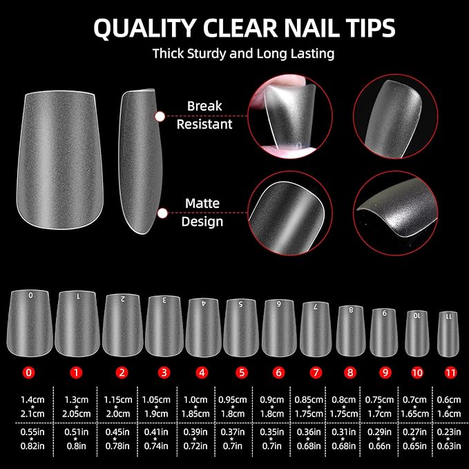 Major Dijit Gel Kit - Beginner Set With Drill, 0.5oz 4-in-1 Glue, 500PCS Small Coffin Tips, Clipper, UV Lamp for Extension & Art (Small Coffin)