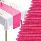 12 Packs Sequin Table Runner Hot Pink 12 X 108 Inch Glitter Dining Table Runner by Fivenl