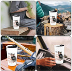 Ceramic Travel Coffee Mug, Reusable White Mug Unique To Go Coffee Cup - Image 6