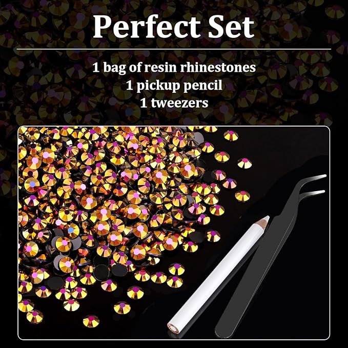 6000pcs 4mm Resin Rhinestones Bulk, Gold Rose AB Flatback Round Jelly Rhinestones Non Hotfix Crystal Gems Large Quantity Wholesale for DIY Crafts Clothes Bottles Face Makeup Manicure