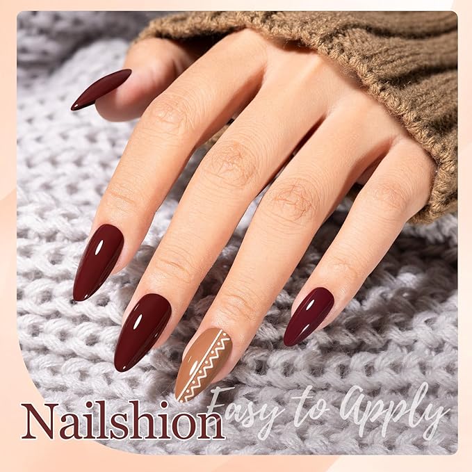 Chocolate Brown Nail Polish, 2 Colors Mocha Mousse Fall Winter Nail Polish Duo Non-Gel, Opaque, Fast Drying, Streak Free & Long Lasting Glossy Nail Art Gift for Women