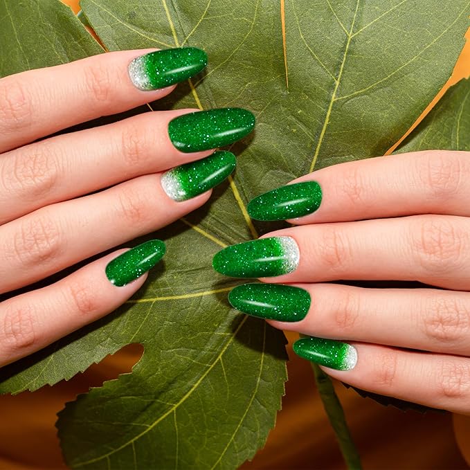 Semi Cured Gel Nail Strips-Holiday nail stickers seasonal designs for Christmas Halloween Thanksgiving festive party nail art,Works with Any UV/LED Lamps(Phoenix Feather Ombre)
