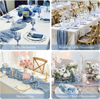 3 Pack Dusty Blue Cheesecloth Table Runner 35x120inch, Boho Rustic Semi Sheer - Image 7