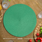 FunWheat Round Braided Placemats Set of 6 Table Mats - Image 2