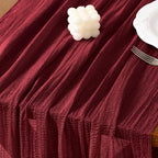 Cheesecloth Table Runner Summer Boho Wedding Shower Party Home Decor | Burgundy - Image 5