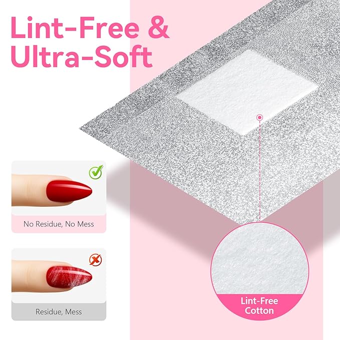 Makartt Nail Polish Remover - 100pcs Nail Foil Wraps for Soak Off Gel Polish Remover, with 1.18inch Pre-attached Lint Free Cotton Pads For Nails, Non Acetone Nail Polish Remover