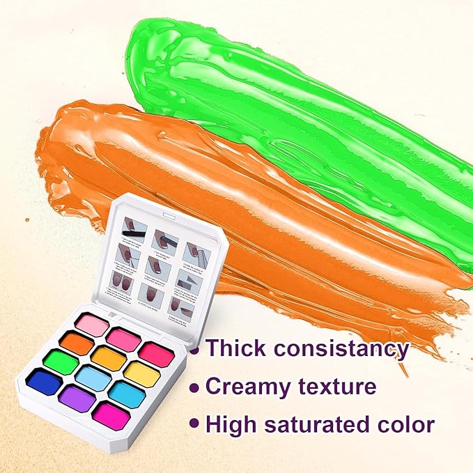 Gradient Painting Gel Set, 24 Bright Pink Blue Colors Ombre Gel Nail Polish for Pigment Pat Nail Gel Kit, Silky Texture, French Manicure DIY Nail Art, No-wipe Soak of UV