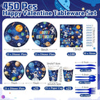 450 Pcs Space Birthday Tableware Set Decorations, Serves 50 | Solar System - Image 2