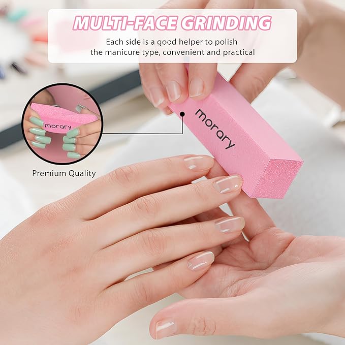 Nail Files and Buffers 12Pcs Professional Manicure Tools Kit, 6 Pcs Black Double Sided 100/180 Grit Nail Files & 6 Pcs Rectangular Nail Buffer Block Mulit Color