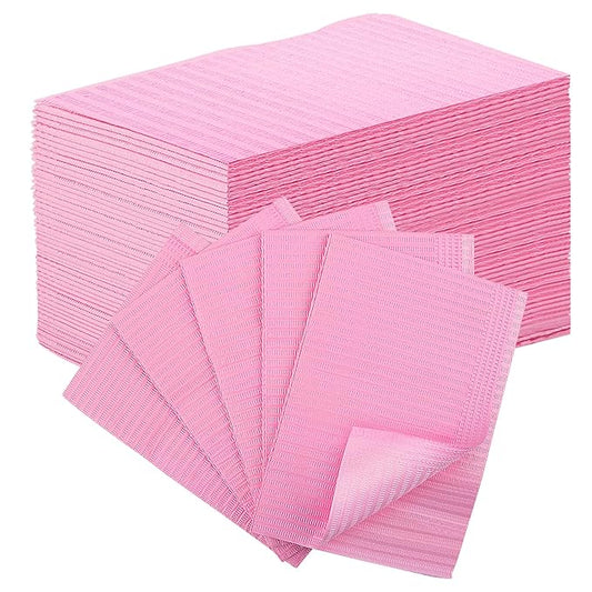 50pcs Disposable Nail Mats Foldable Nail Paper Towels, Table Acrylic Nail Practice Sheet, 3 Ply Waterproof Clean Nail Table Practice Mat for Salon Manicure Tattoo,Nail Art Accessories 13"x18"(Pink)