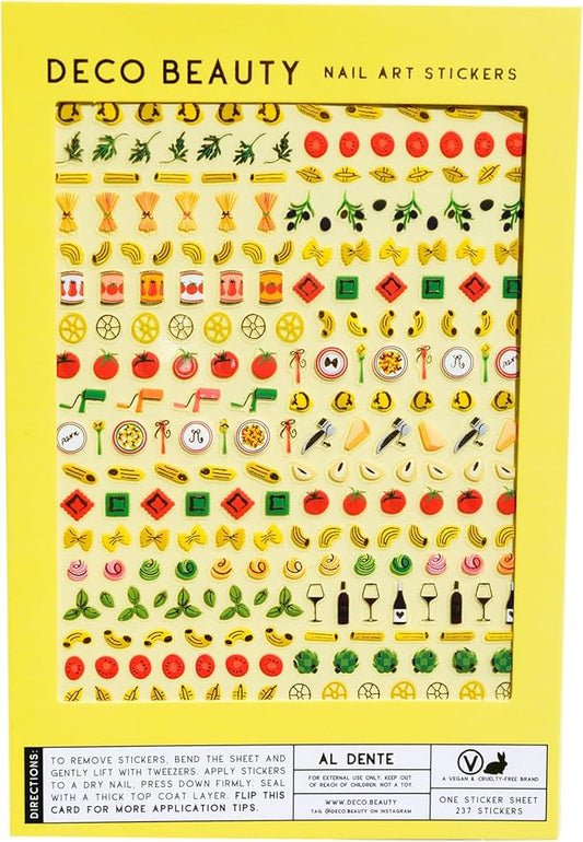 Deco Beauty Al Dente Nail Stickers - Lightweight & Easy-to-Apply Nail Art with Trendy Designs - Durable & Long-Lasting Nail Stickers for Women, Ideal for DIY Manicures & Salon-Quality Nails