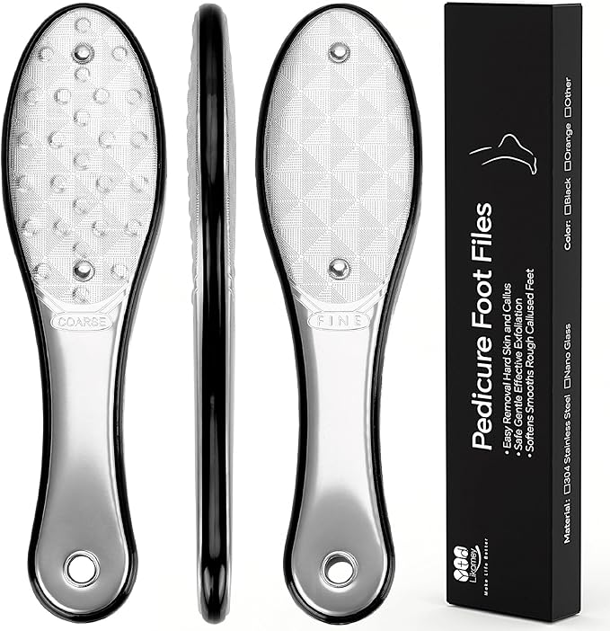 YTD likomey Stainless Steels Foot File,1 Pcs One Piece Molding Coarse Fine Double Sided Super Durable Foot Scrubber,for Wet or Dry Feet Callus Dead Skin Hard Skin Pedicure Remover Tool