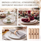 48 Pcs Wooden Napkin Rings Unfinished Wood Table Napkin Holders Farmhouse - Image 6