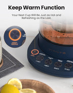 Viante Alba Electric Tea Kettle, No Plastic, Midnight Blue | Borosilicate glass - Image 6