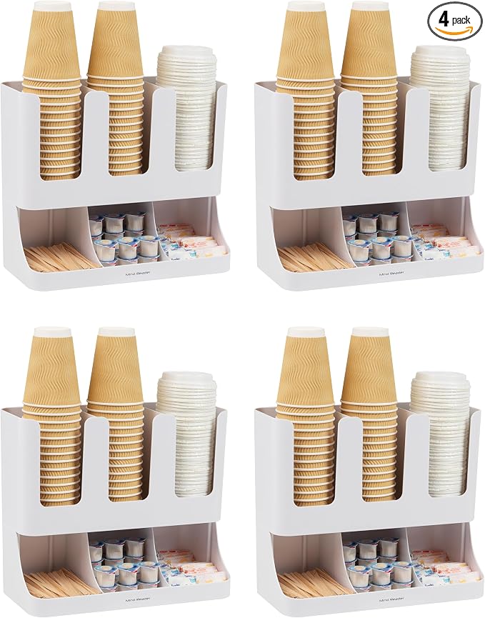 Mind Reader 6 Compartment Upright Breakroom Coffee Condiment and Cup Storage by MindReader