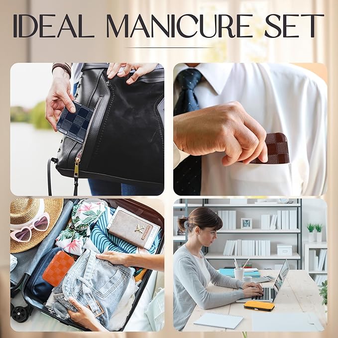 24 Sets Manicure Pedicure Bulk Gifts Professional Nail Care Gifts, Travel Nail Clippers Kit 8 in 1 Stainless Steel Pedicure Set with Case Portable Grooming Kits for Women Men(Retro)