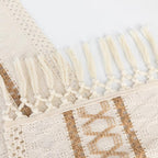 Boho Table Runner for Christmas, Woven Cream & Brown Macrame Dining Table - Image 3