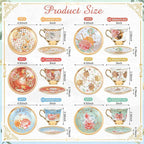Teenyyou Set of 6 Tea Cups and Saucers Tea Party Decorations Floral Porcelain - Image 3