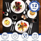 E-far 12-Piece Hammered Silverware Set, Stainless Steel Flatware Set - Image 6