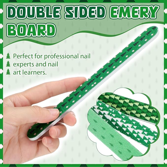 45 Pack Christmas Nail Files Gifts Bulk Holiday Emery Boards Double-Sided Christmas Party Nail Files Bulk Stocking Stuffers Christian Gifts for Women Customers Coworkers Staff(Christmas Tree)