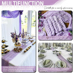 8 Pack Lavender Cheesecloth Table Runner 17x108 inch Boho Gauze Cheese Cloth - Image 7