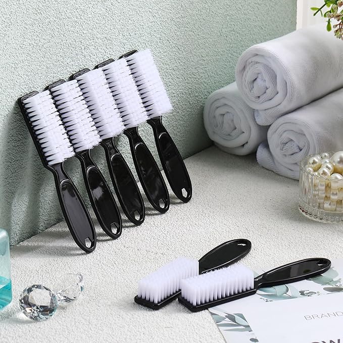 Patelai 30 Pcs Nail Scrubber Brushes Bulk Handle Grip Manicure Brushes for Cleaning Fingernails Pedicure Cleaning Brush for Toes and Fingernail Cleaning(Black)