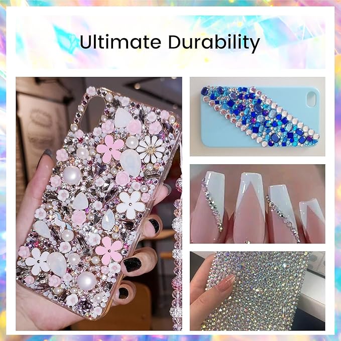 Moon Night Rhinestones Glass Rhinestone for Crafts Flatback Nail Gems and Rhinestones for Nails Art Makeup Bags Shoes Decoration DIY(SS12,1440pcs,Moon Night)