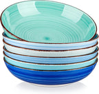 vancasso Bonita 38 oz Ceramic Pasta Bowls Set of 6, Microwave & Dishwasher Safe by vancasso