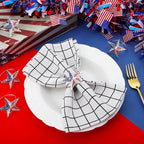 Geiserailie 6 Pieces Patriotic Napkin Rings 4th of July Star Napkin Ring Holder - Image 2