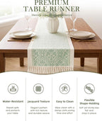 Table Runner, 13.8 x 72 Inch, Jacquard Woven - Image 2