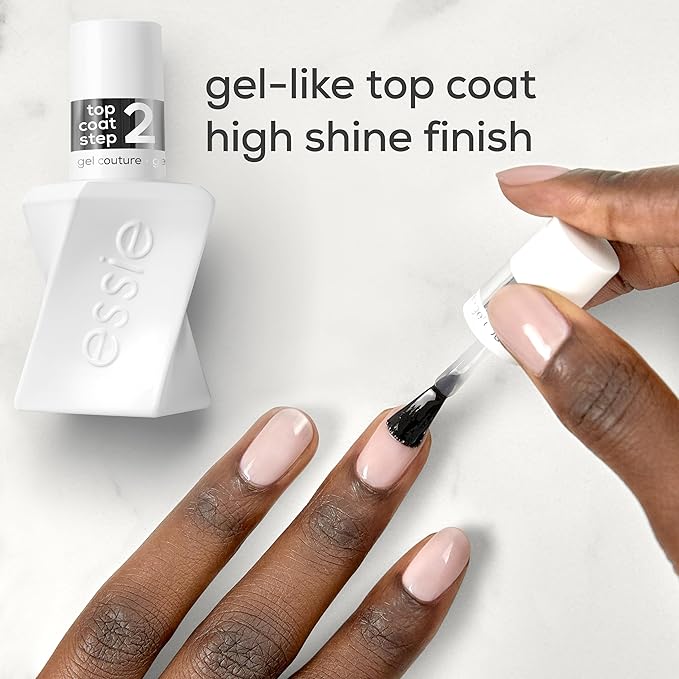 Essie Gel Couture Longwear Nail Polish Kit, Sheer Nude Pink, Fairy Tailor + Top Coat, 0.46 fl oz each