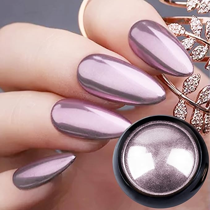 Chrome Nail Powder Kit,6Colors Chrome Nail Powder,Aurora Fairy Chrome Powder Kit for Gel Polish Nail Art Decoration,Luster Mirror Glitter Effect,Chrome Powder for Acrylic Nails
