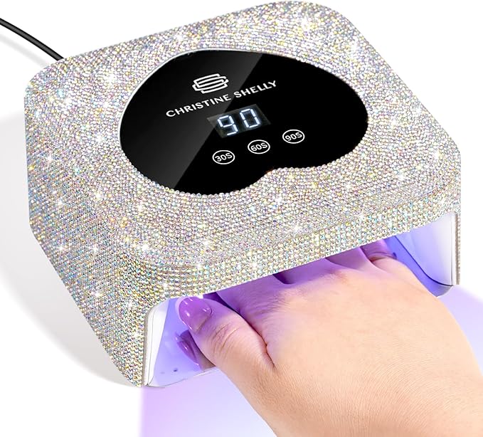 UV Nail Lamp, CHRISTINE SHELLY UV Light for Gel Nails, 48W Plug-in Mini Diamond Nail Lamp Nail Dryer with Touch Control Auto Sensor and 3 Timer Settings Nail Light Curing Lamp, Home