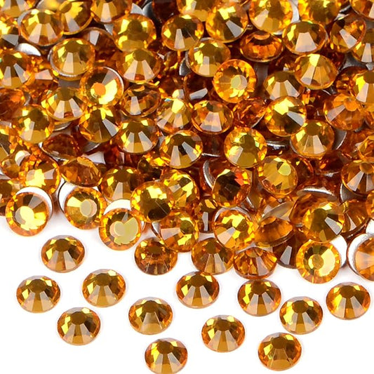 1440PCS Art Nail Rhinestones Non Hotfix Glue Fix Round Crystals Glass Flatback for DIY Jewelry Making with one Picking Pen (ss16 1440pcs, Topaz)