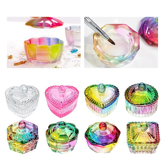 Nails Art Glass Acrylic Dappen Dish Crystal Bowl Liquids Crystal Cup Tool Dish