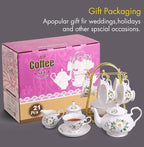 CHENP.HMC Porcelain Tea Cup Set 22-Piece Ceramic Coffee Tea Sets | Cups Saucer - Image 6