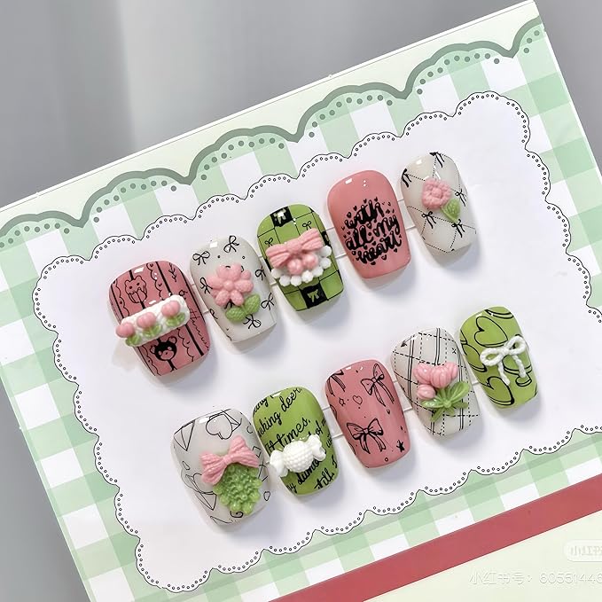 3D Knitting Nail Art Molds Winter Bow Design, Silicone Nails Tool Y2k Decoration