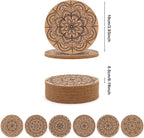 Cork Coasters for Drinks Absorbent Non Slip 12pcs 4 Inch India | Coaster for - Image 2