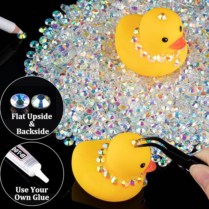 15000pcs 2mm Resin Rhinestones Bulk, Transparent AB Flatback Round Jelly Rhinestones Bedazzling Non Hotfix Crystal Gems Large Quantity Wholesale for DIY Crafts Clothes Tumblers Face Makeup Manicure
