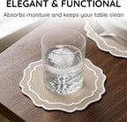 Linen Coasters for Drinks, 4.5 inch, Taupe | Absorbent Linen Drink Mats - Image 5