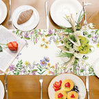 Spring Summer Wildflower Table Runner Lavender Butterfly Burlap Table Runners - Image 8