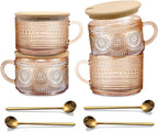 Amber Vintage Glass Coffee Mugs gifts by JVJRFQ