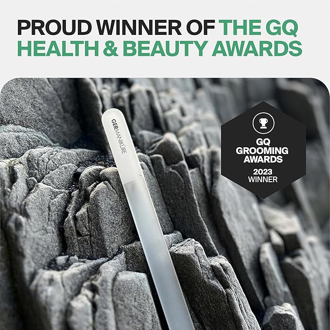 GERMANIKURE Glass Nail File in Suede Sleeve - You are So Loved - Professional Crystal Nail File for Natural Nails - Ideal Manicure & Pedicure Tool for Smooth, Easy Shaping - Nail Care Gift