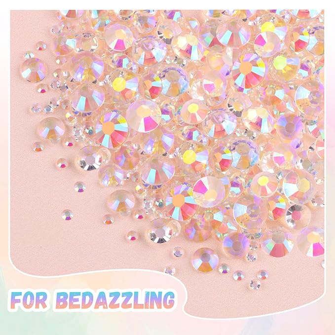 30000Pcs Resin Rhinestones for Bedazzling with 3Pcs B7000 Jewelry Glue, Transparent AB Flatback Gems Rhinestones for Crafting, Clothing Tumblers Mugs Shoes Fabric Decor Nail Art